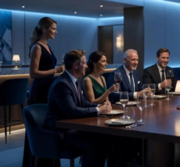 Elegáns esti hangulat a VIP Rendezvenyek modern lounge terében